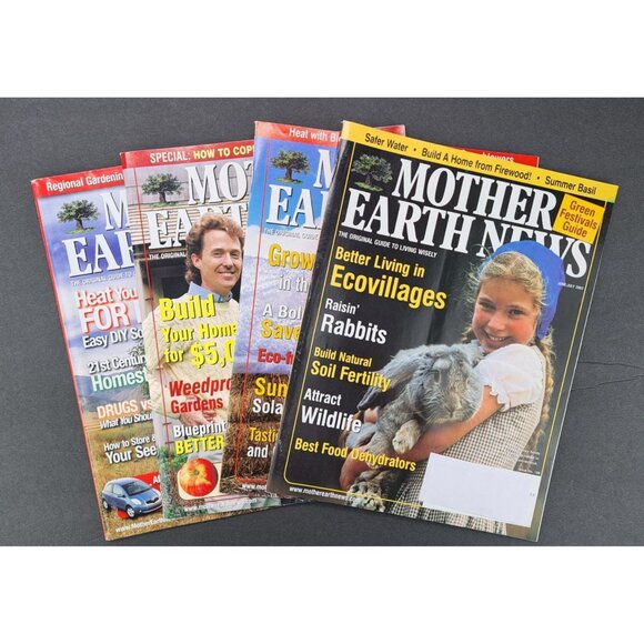 Vintage Mother Earth News Magazine Lot Of 4 2003 2004 2007 Paul Newman Solar - Picture 1 of 6